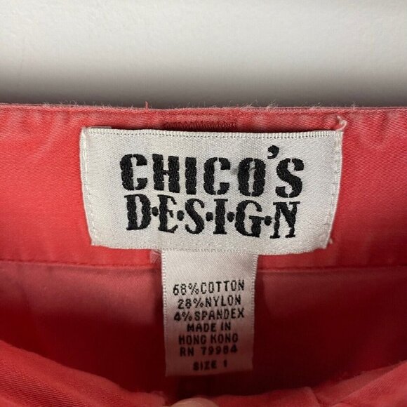 Chicos Cropped Capri Pants Womens 1 US 8 Pink - Picture 4 of 8